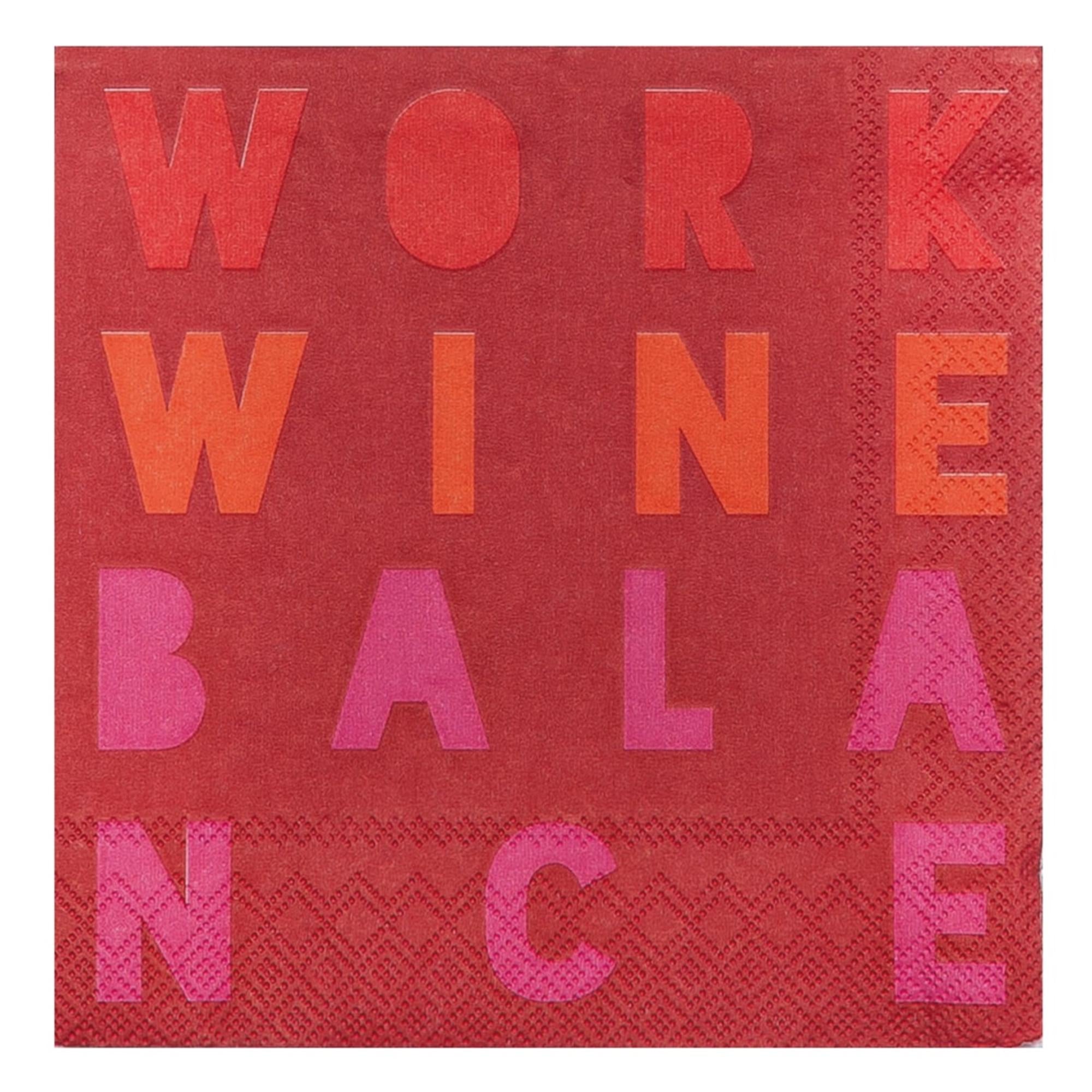 Serviette en Papier WORK, WINE, BALANCE ROSE