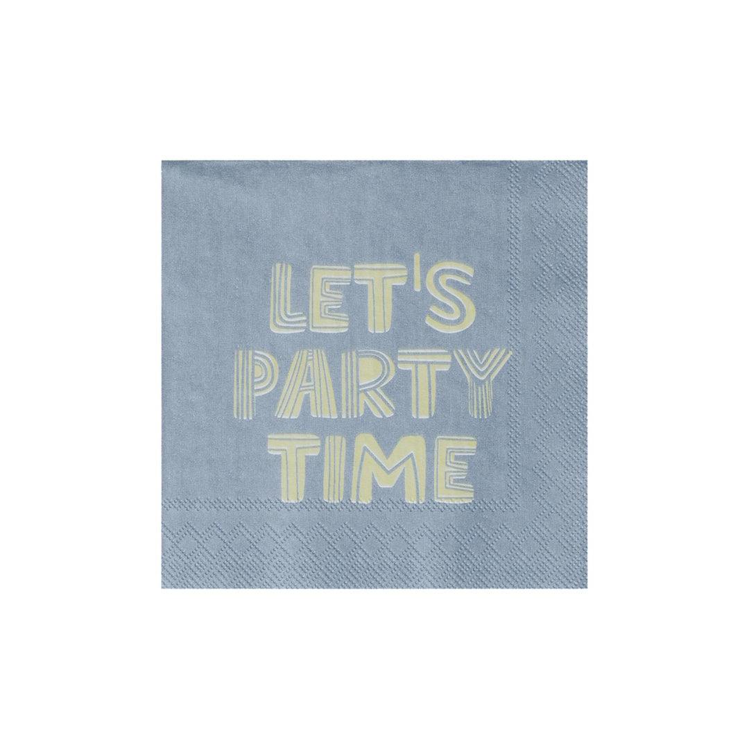 Serviette LET'S PARTY TIME SILVER