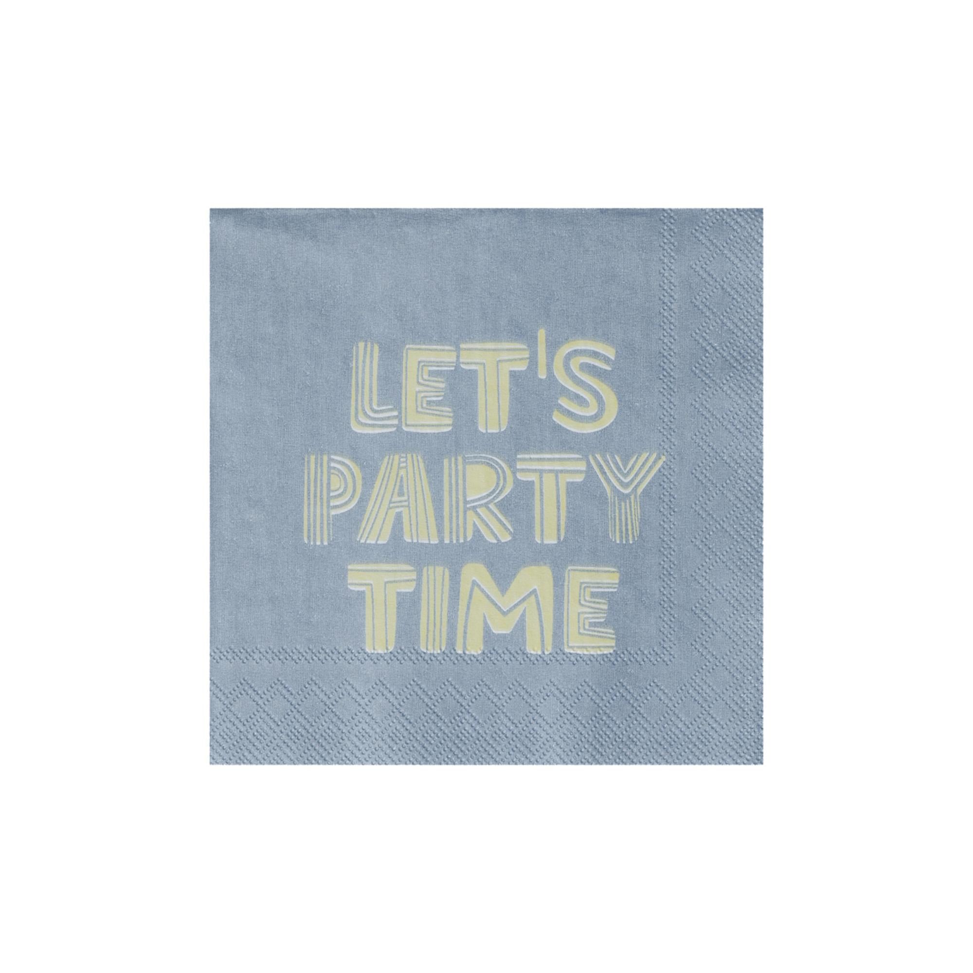 Serviette LET'S PARTY TIME SILVER