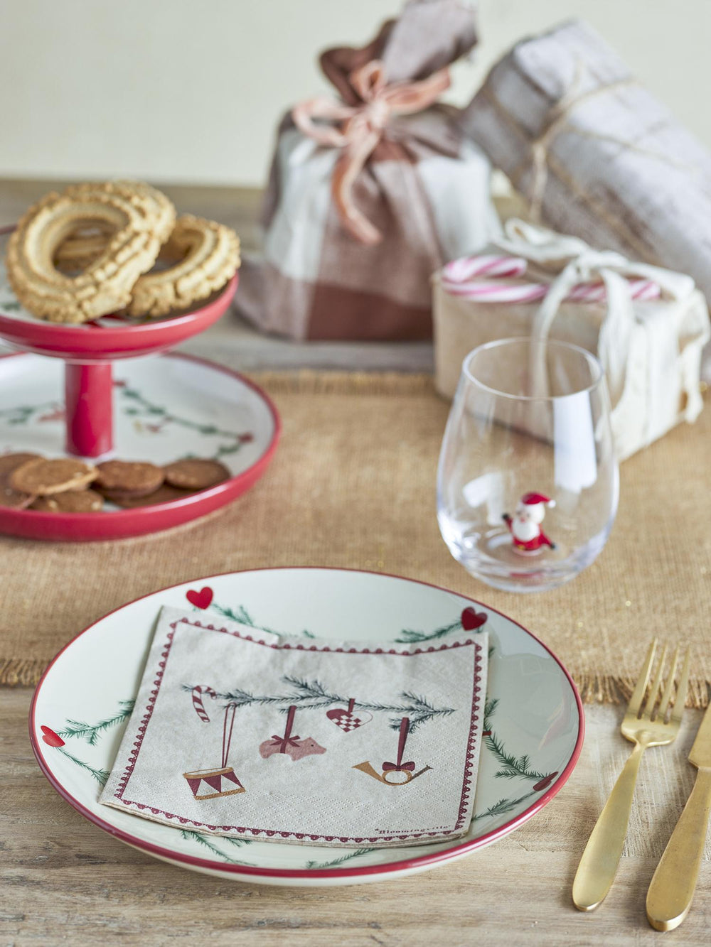 Serviettes en papier Yule Rouge