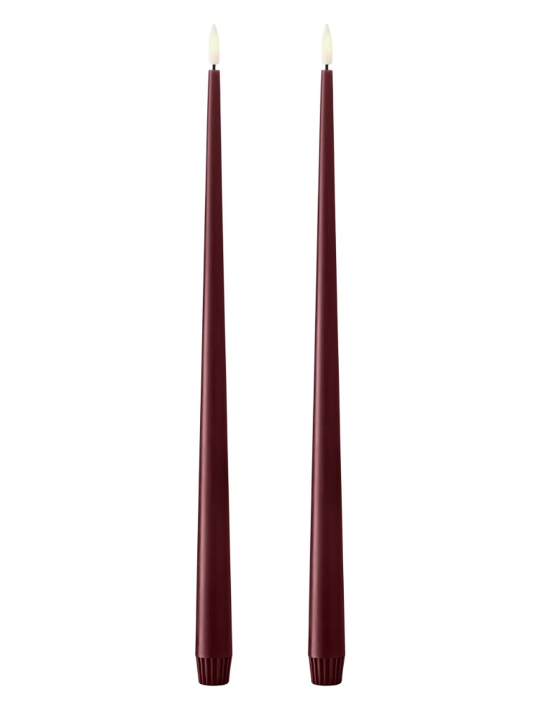 Set de 2 bougies coniques LED H30cm Deep Wine