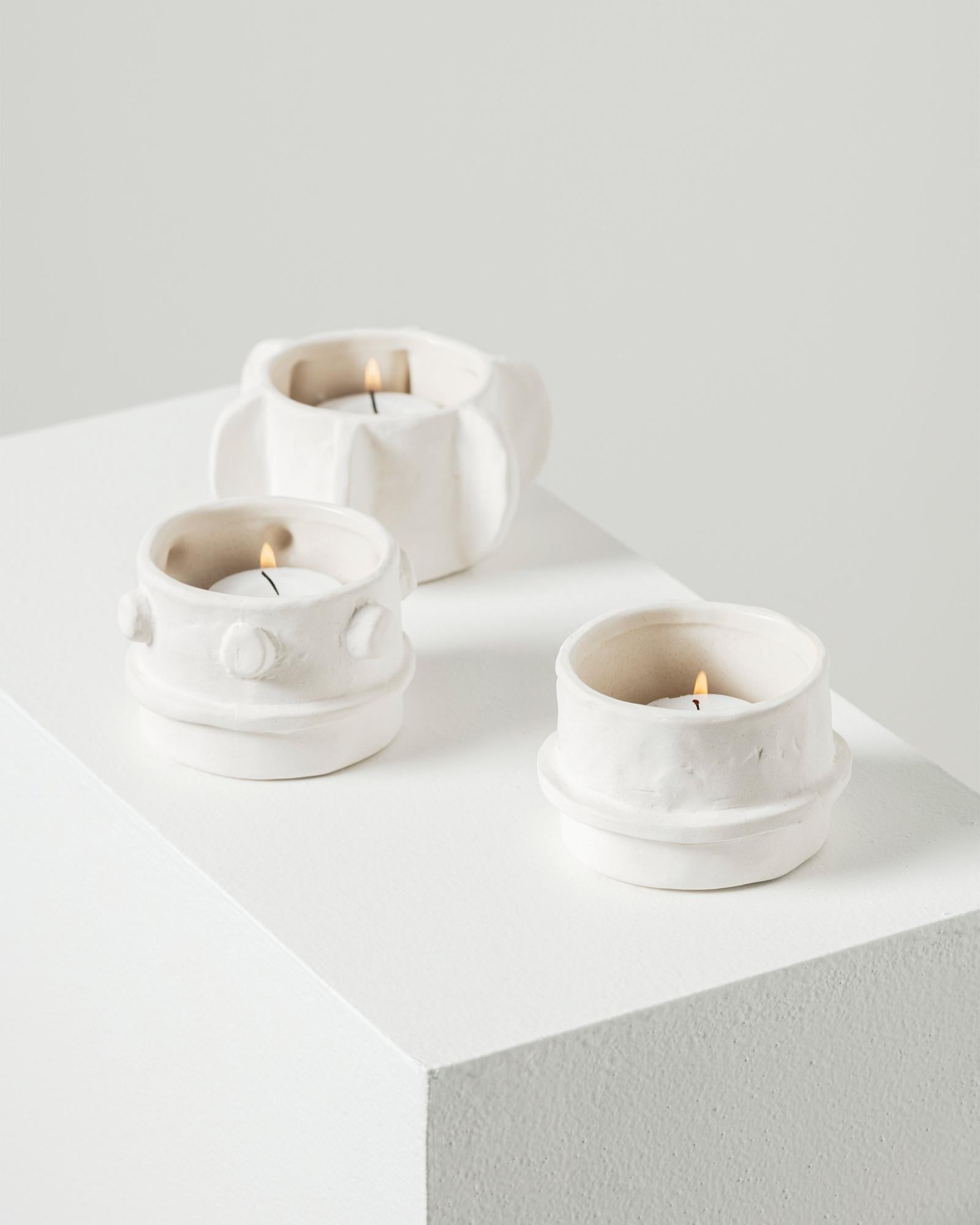 Set de 3 photophores Molly beige 