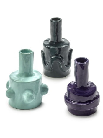 Set de 3 vases émaillé MOLLY 02 - MIX BLEU