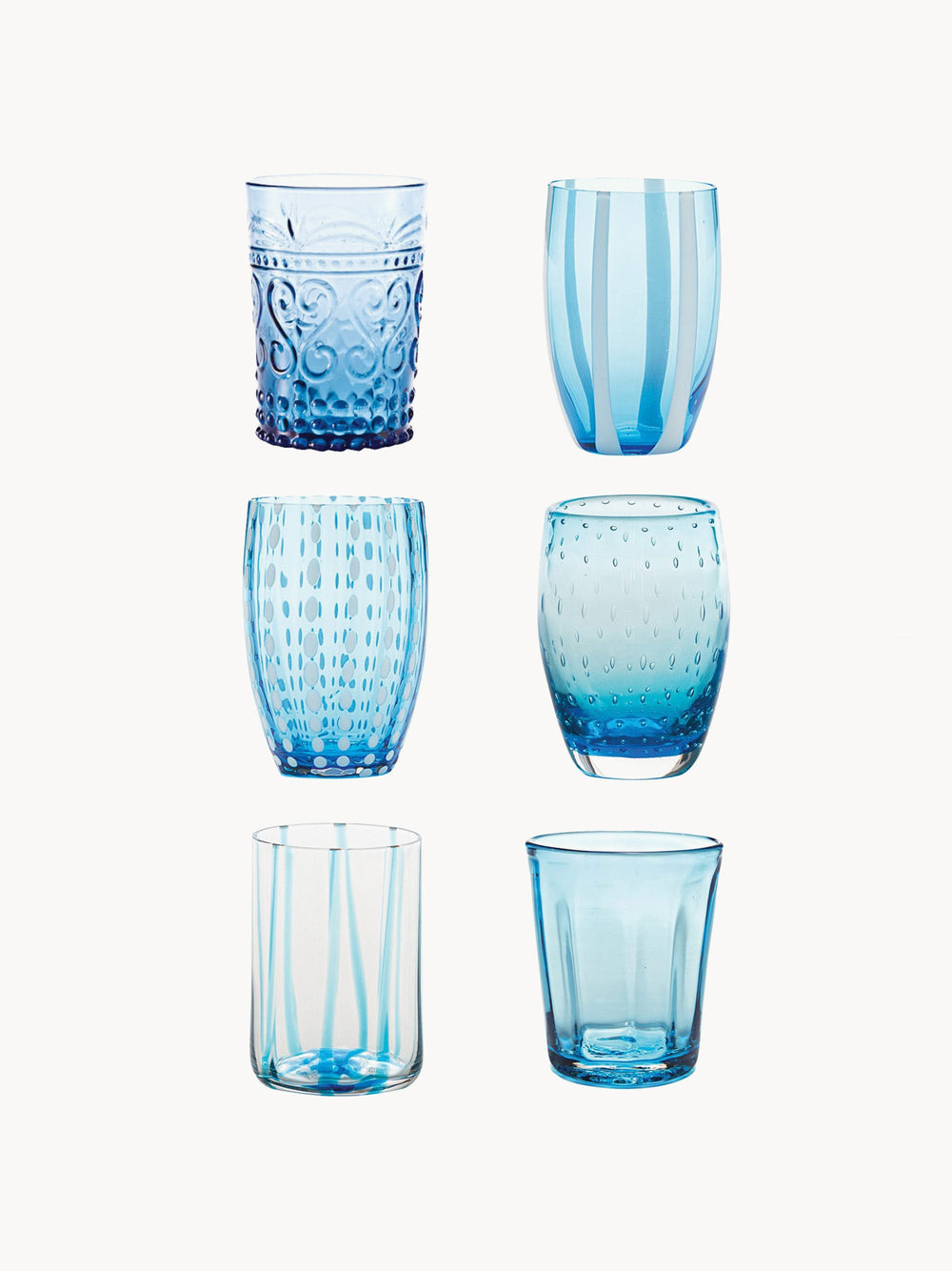 Set de 6 verres MELTING POT AQUA