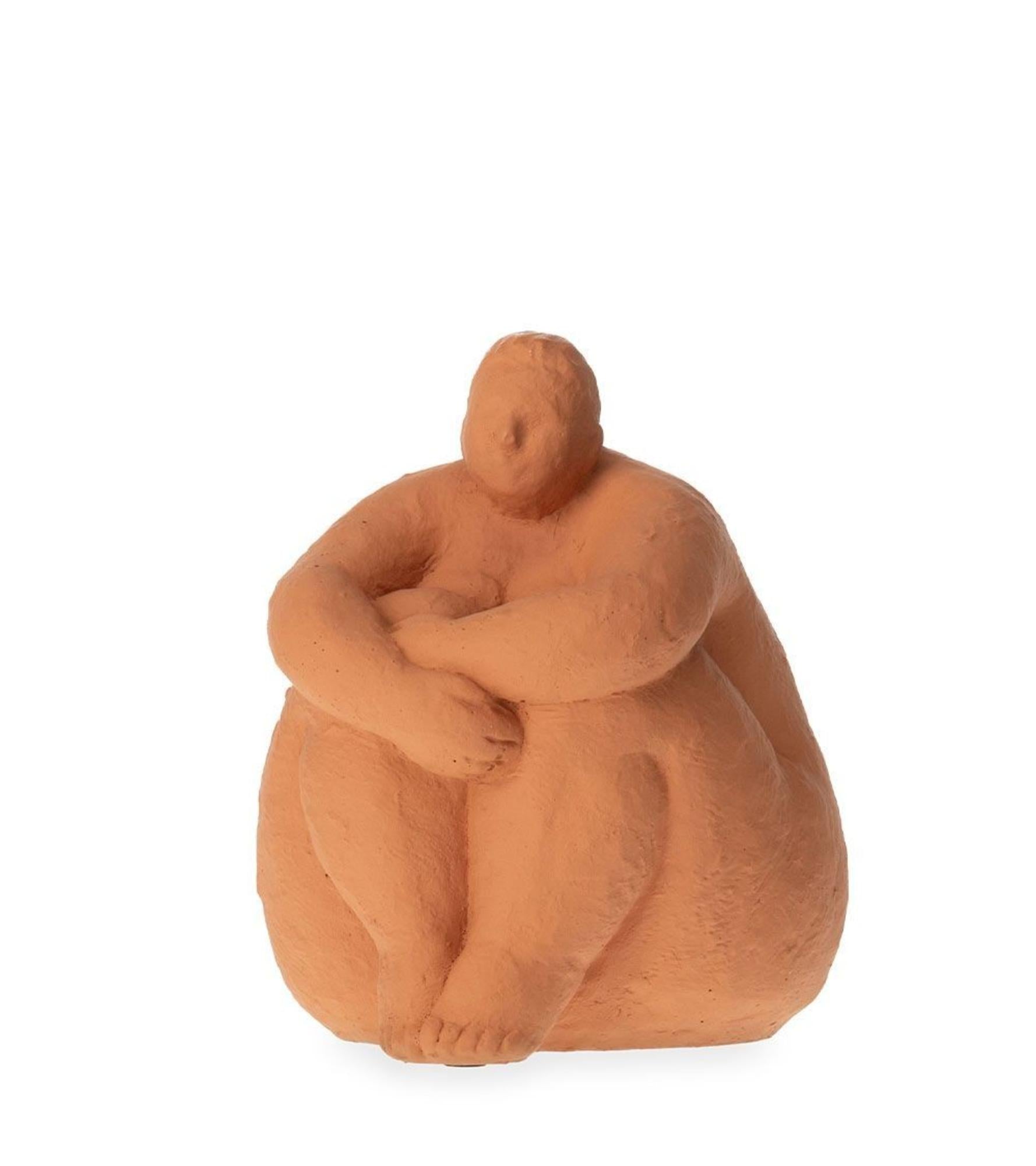 Statue Sumette Assise Terracotta 14x14xH17.5cm 