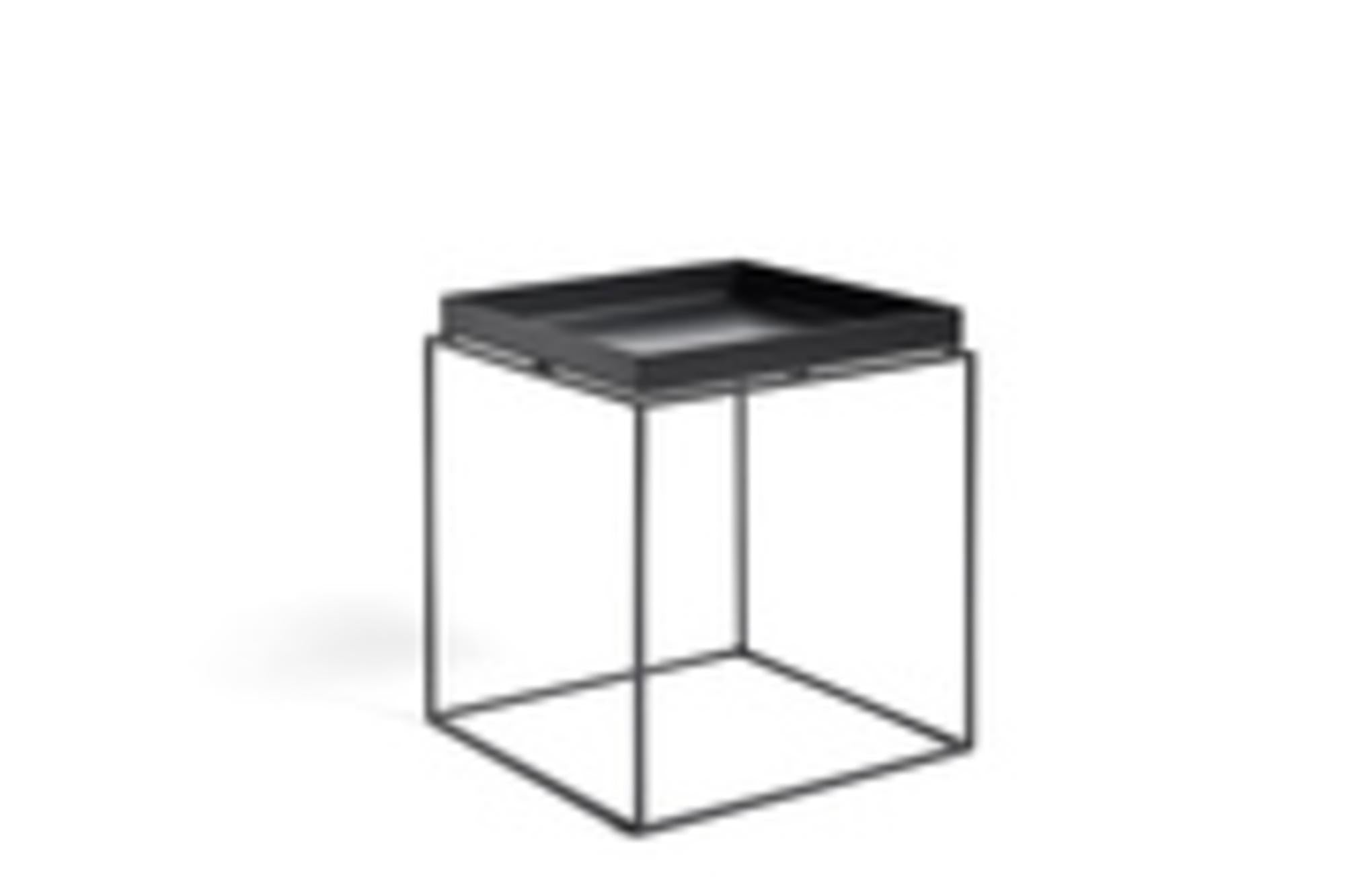 Table Carrée Plateau Amovible Noir Noir