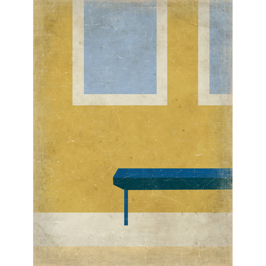 Tableau papier froissé BANC JAUNE BANC JAUNE