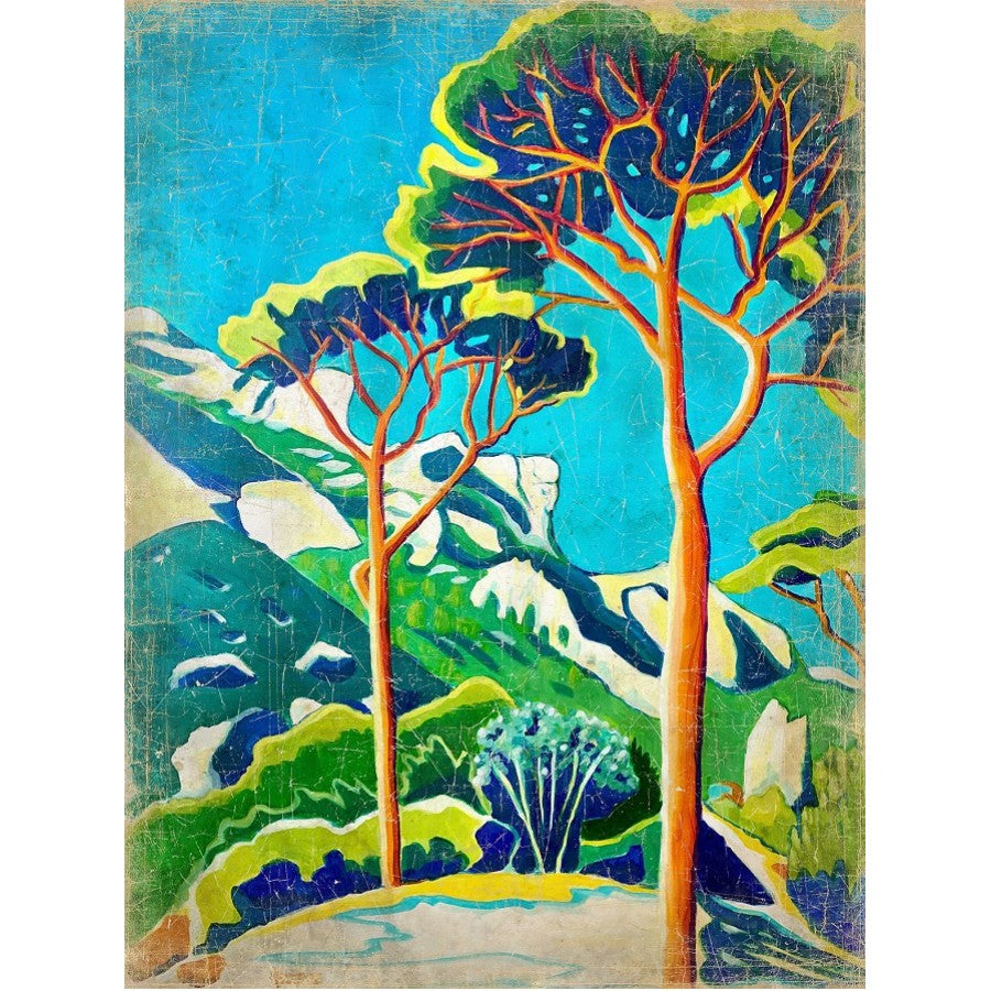 Tableau Papier froissé LES PINS DE SORMIOU PINS DE SORMIOU