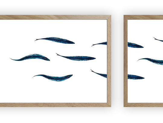 TABLEAU POISSON TRIPTYQUE MAQUEREAUX VU DU CIE