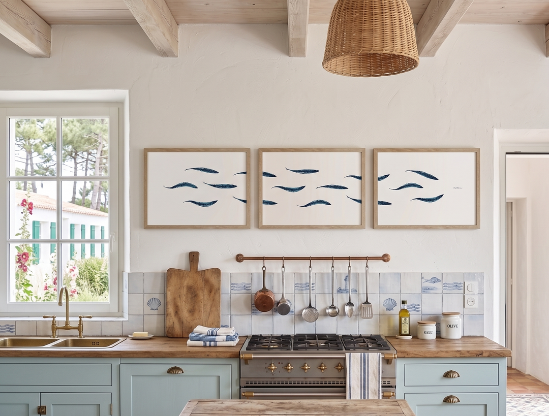 TABLEAU POISSON TRIPTYQUE MAQUEREAUX VU DU CIE