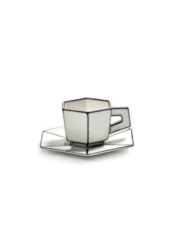 Tasse espresso CARTE BLANCHE BLANC / NOIR