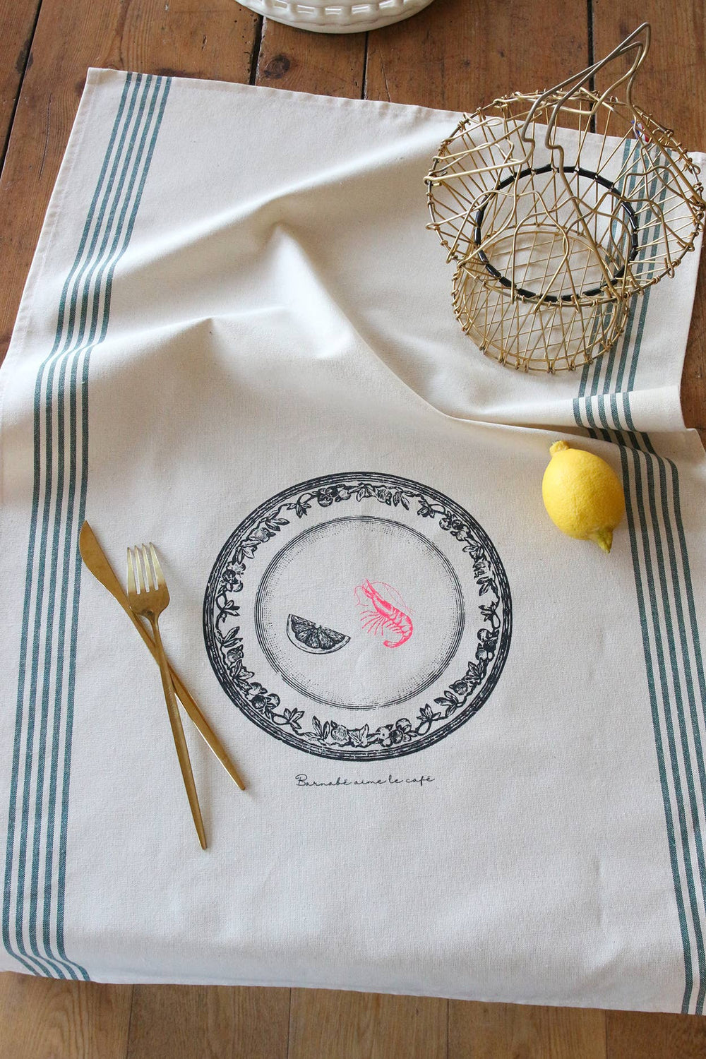 Torchon de cuisine SERIGRAPHIE CREVETTE