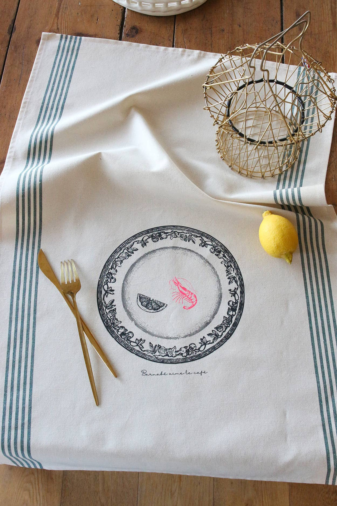Torchon de cuisine SERIGRAPHIE CREVETTE