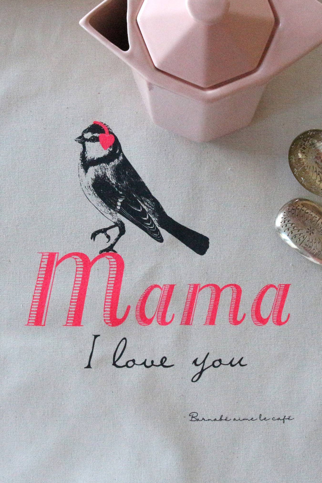 Torchon de cuisine SERIGRAPHIE MAMA I LOVE YOU