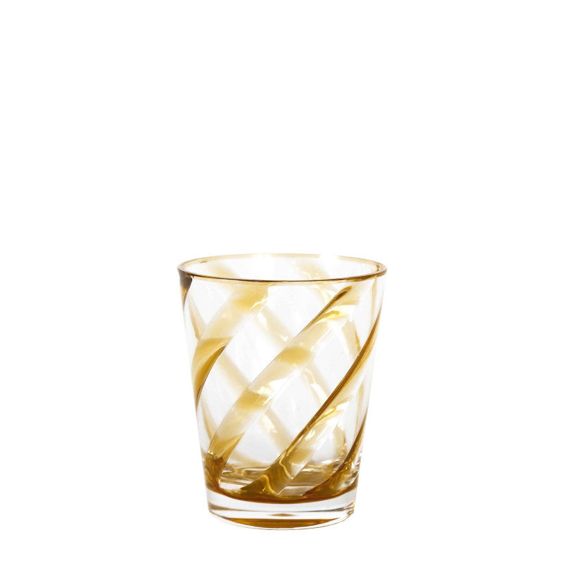Verre SPIRALE MOUTARDE TRANSPARENT