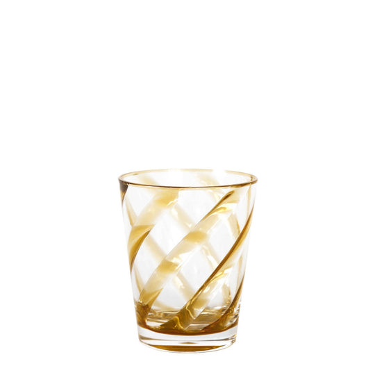 Verre SPIRALE MOUTARDE TRANSPARENT