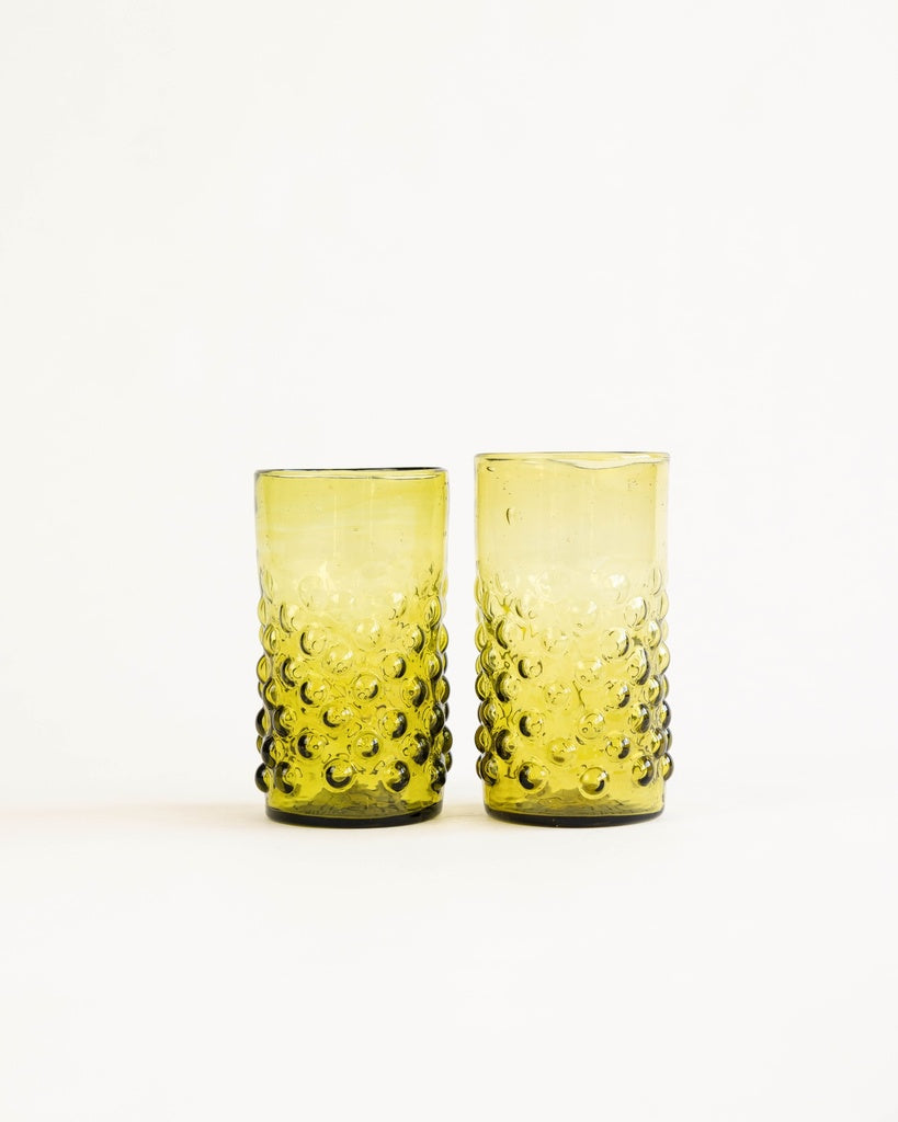 Verres BULLES OLIVE