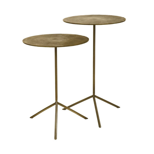 Lot de 2 tables d'appoint Aluminium/acier inoxidable Coloris bronze
