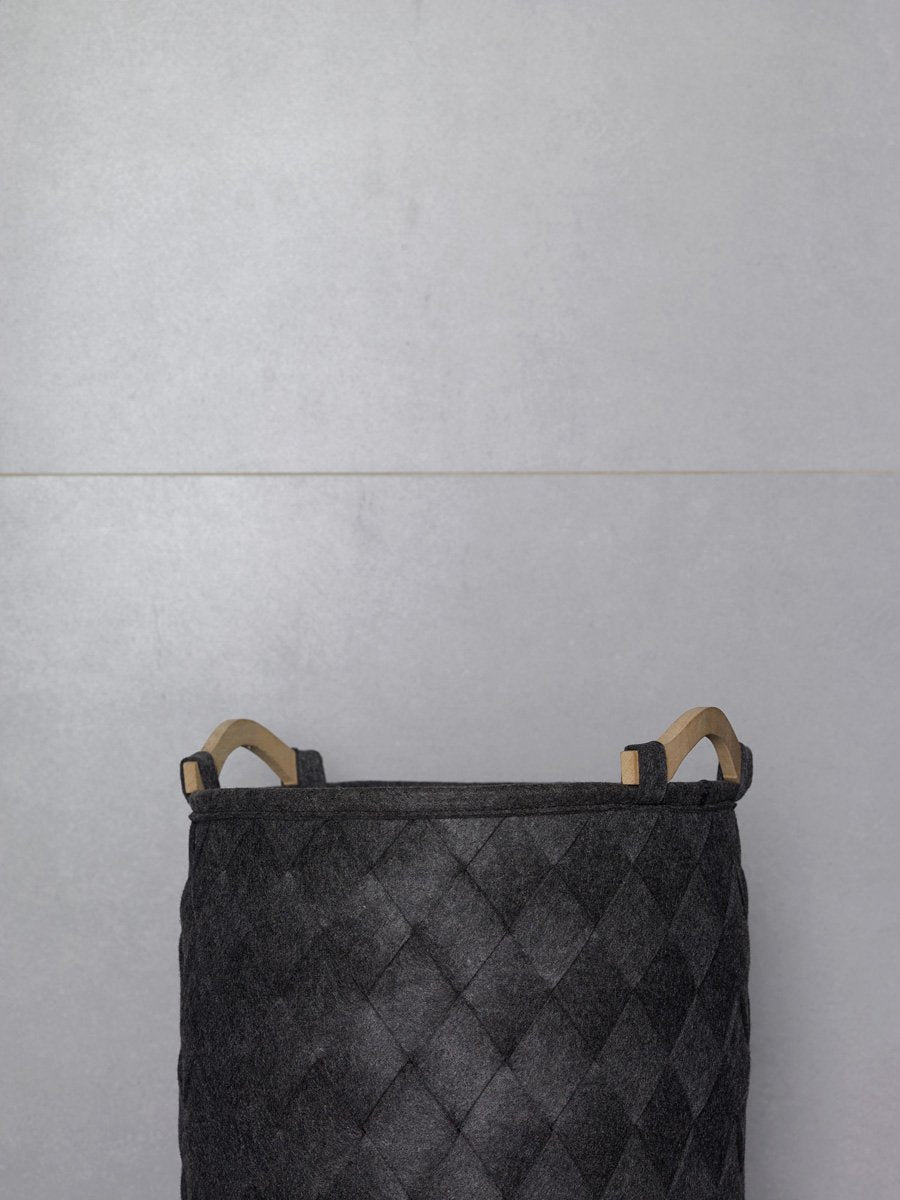 Panier à Linge Amy Feutrine Noire - OVIO Home