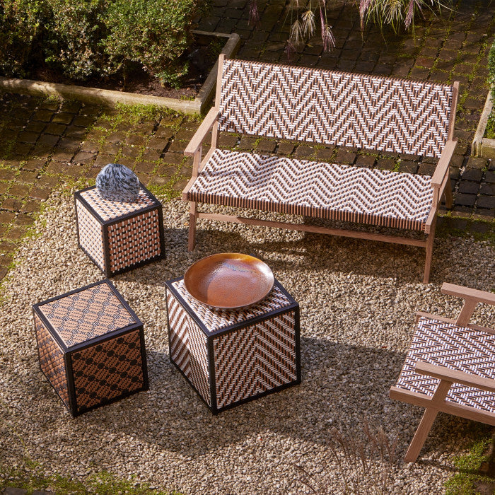 Table Cube H45 Outdoor Archipel Naturel / Blanc / Noir