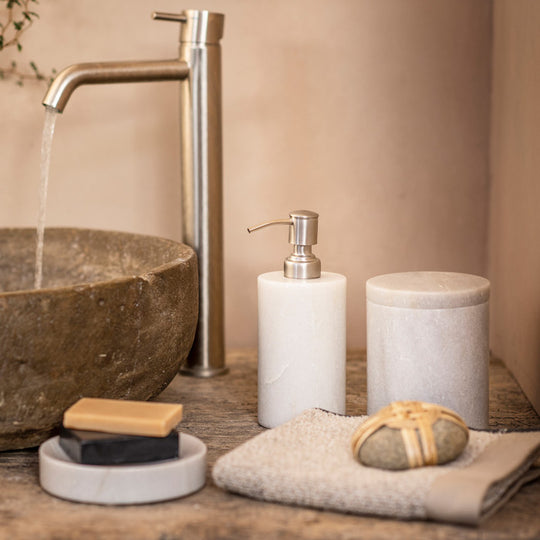 Distributeur de Savon Pierre de Lave Blanc