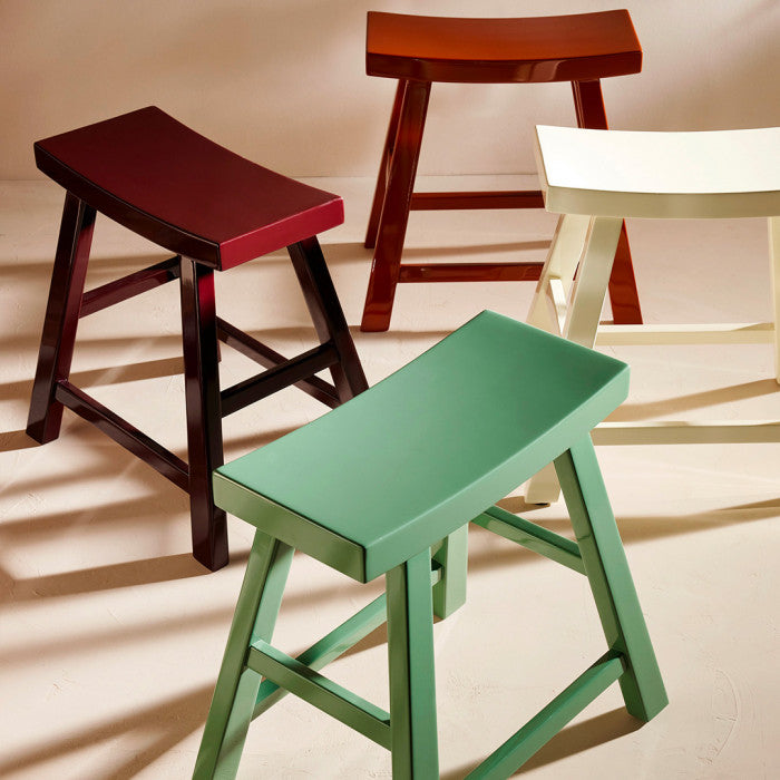 Tabouret Ming Laque Blanc